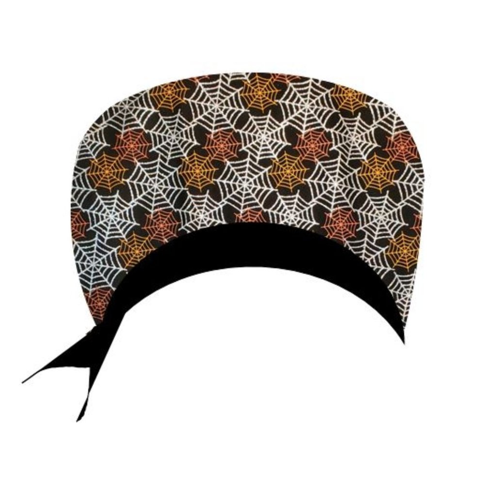 Halloween Scrub Cap: Glittering Spider Webs: Nurse & Doctor hat, Surgical Cap